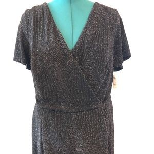 Black and silver sparkle plus size romper